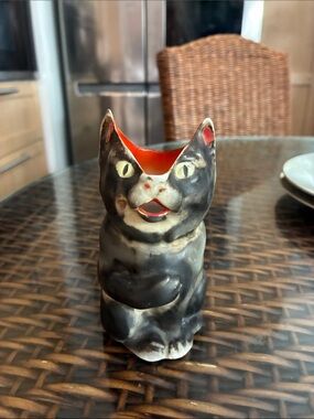 Vintage Royal Bayreuth Black Cat Ceramic creamer